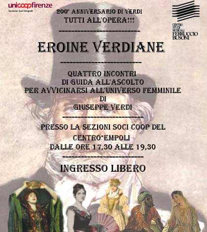 Il volantino delle Eroine Verdiane a Empoli