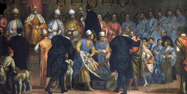 G. Caliari, Il doge Marino Grimani riceve i doni degli ambasciatori persiani nel 1603