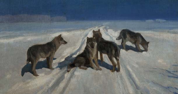 Aleksei Stepanov (Simferopol’ 1858–Moscow 1923), Wolves by Night, 1912