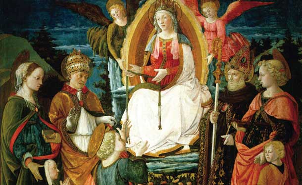 Assunta con Santa Margherita, donatrice, San Gregorio magno, San Tommaso, Sant'Agostino e l'arcangelo Raffaele con Tobiolo