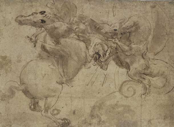 LEONARDO DA VINCI, Lotta col dragone, 1478-1480 circa
