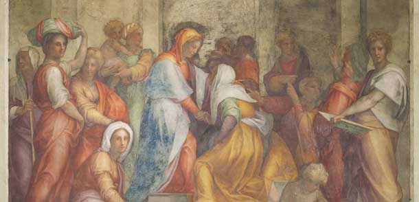 Pontormo (Jacopo Carucci; Pontorme, Empoli 1494-Firenze 1557) Visitazione, 1514-1516, affresco staccato; cm 408 x 338. Firenze, Basilica della Santissima Annunziata, Chiostrino dei voti, patrimonio del Fondo Edifici di Culto - Ministero dell’Interno