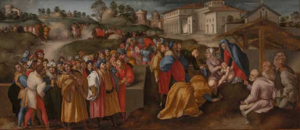 Pontormo (Jacopo Carucci; Pontorme, Empoli 1494-Firenze 1557) Adorazione dei magi (Epifania Benintendi), 1519-1520 olio su tavola; cm 85 x 191. Firenze, Palazzo Pitti, Galleria Palatina, inv. Pal. n. 379