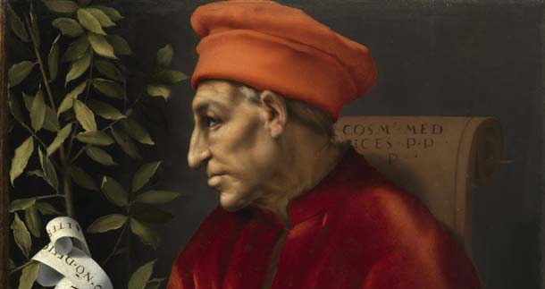 Pontormo (Jacopo Carucci; Pontorme, Empoli 1494-Firenze 1557) Ritratto di Cosimo il Vecchio, 1518-1519; olio su tavola; cm 87 x 67. Firenze, Galleria degli Uffizi, inv. 1890 n. 3574