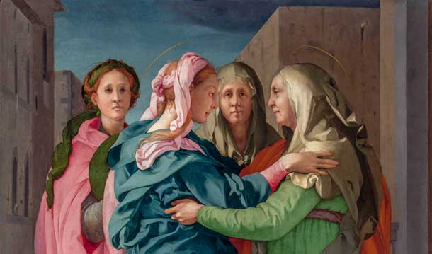 Pontormo (Jacopo Carucci; Pontorme, Empoli 1494-Firenze 1557) Visitazione, 1528-1529 circa; olio su tavola; cm 202 x 156. Carmignano, Pieve di San Michele Arcangelo