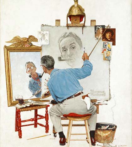 Triple Self Portrait_American Chronicles: The Art of Norman Rockwell