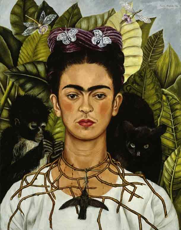 Frida Khalo“Autoritratto con collana di spine e colibrì