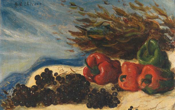 Giorgio De Chirico  (Volos, Tessaglia 1888-Roma 1978) Natura morta 1930 circa olio su tela Firenze, Galleria d'arte moderna di Palazzo Pitti