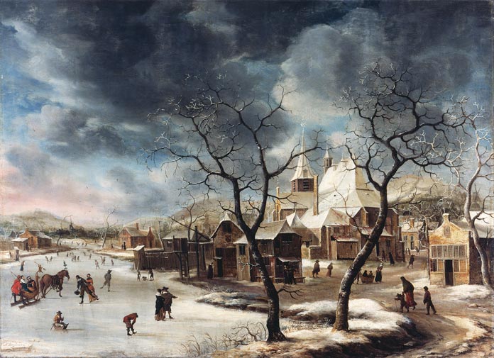 Antoine ou Abraham Beertstraaten, Village en hiver, 1660-65