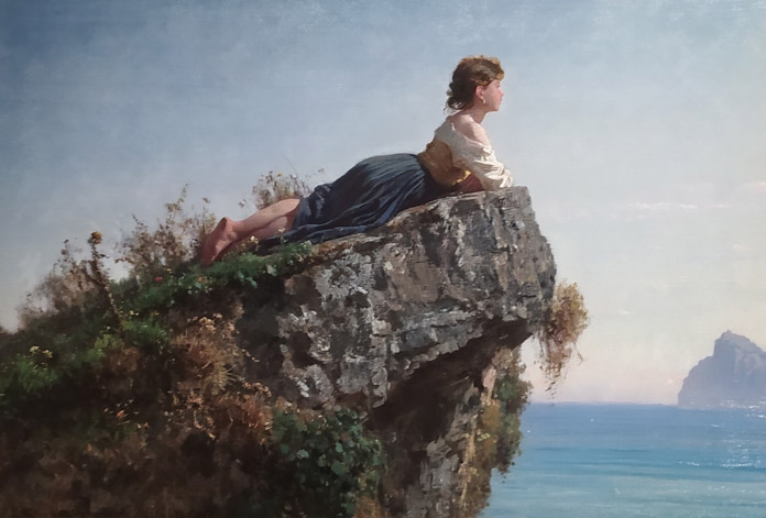 Filippo Palizzi - Fanciulla sulla roccia a Sorrento
