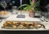 Riso Carnaroli, polpo croccante, calamari, pera marinata, spumante