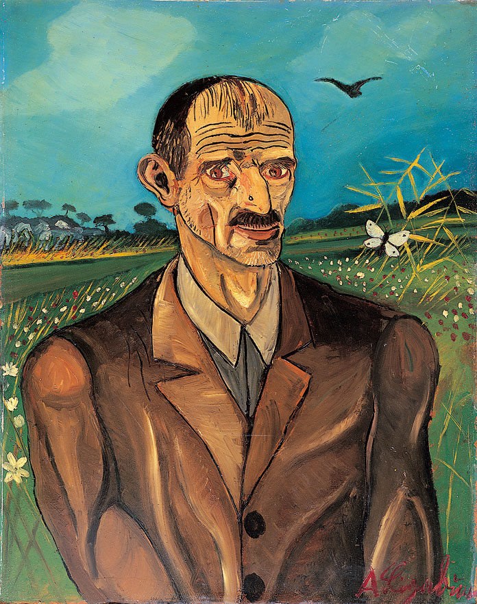 AUTORITRATTO 1957 Olio su faesite 88 x 70 cm 108 x 89 x 5 cm c.c.