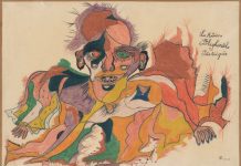 Gaston Dufour: Le nâin pôlichinê pastriqûe (1950 - 1956) Matite colorate su carta Collection de l'Art Brut, Lausanne - Ph. Atelier de numérisation Ville de Lausanne