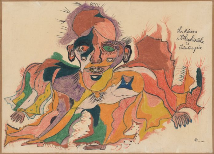 Gaston Dufour: Le nâin pôlichinê pastriqûe (1950 - 1956) Matite colorate su carta Collection de l'Art Brut, Lausanne - Ph. Atelier de numérisation Ville de Lausanne