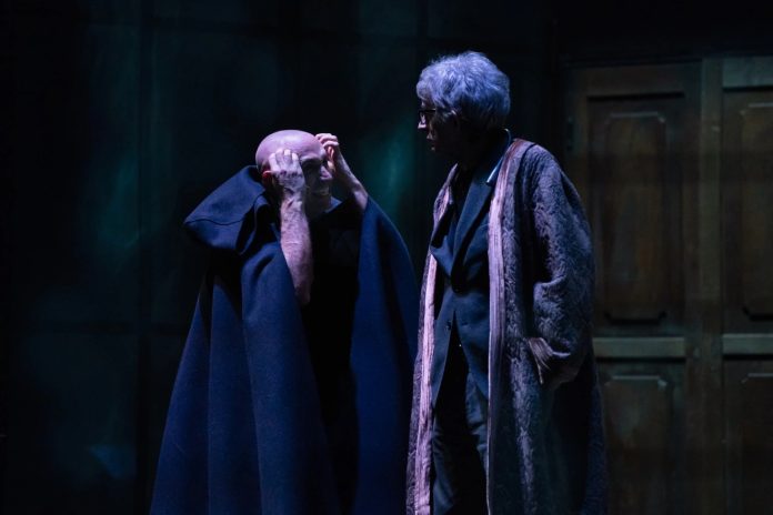Sergio Rubini e Daniele Russo ne "Il caso Jekyll" in scena al Teatro Quirino di Roma dal 21 gennaio al 2 febbraio 2025. Foto Flavia Tartaglia.