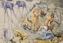 Salvador Dalí The Bacchus’chariot 1970 Arazzo 76,5 x 105 cm