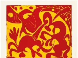 Pablo Picasso Pique (rouge et jaune) 1959 Linoleografia a colori 531 x 637 mm; 623 x 751 mm Kunsthaus Zürich, Graphische Sammlung © Succession Picasso / 2025, ProLitteris, Zurich