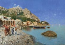 Rubens Santoro - "Monte Tiberio", 1880, olio su tela 63 x 104,5 cm, Collezione privata - Courtesy Enrico Gallerie d'Arte, Milano