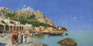 Rubens Santoro - "Monte Tiberio", 1880, olio su tela 63 x 104,5 cm, Collezione privata - Courtesy Enrico Gallerie d'Arte, Milano