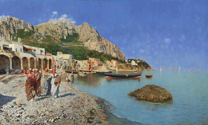 Rubens Santoro - "Monte Tiberio", 1880, olio su tela 63 x 104,5 cm, Collezione privata - Courtesy Enrico Gallerie d'Arte, Milano