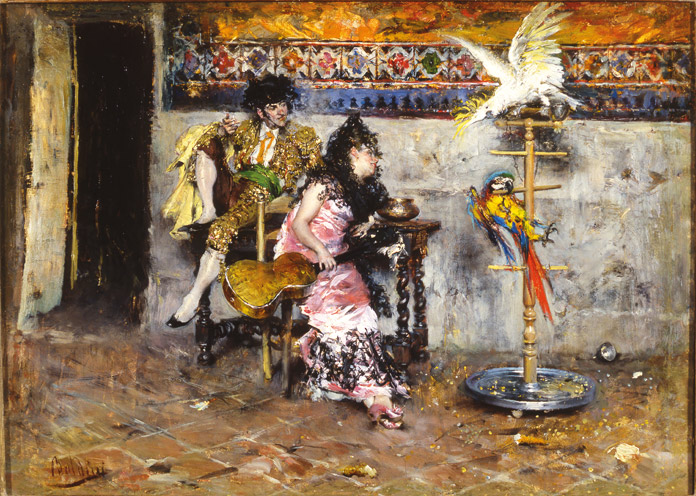 Giovanni Boldini, Il matador (Coppia in abito spagnolo con due pappagalli), 1872-187