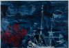 Controcorrente: mostra personale di Uwe Wittwer alla Galleria De Cardenas Seascape negative after van de Velde VI Oil on paper 52x56x3 framed